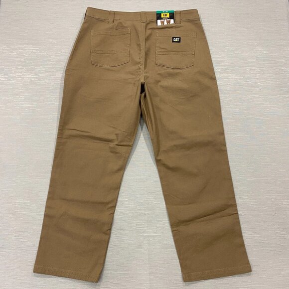 Caterpillar Utility Work Pants Mens 38 x 30 Brown Flex Waistband Cell Pocket - Picture 3 of 16